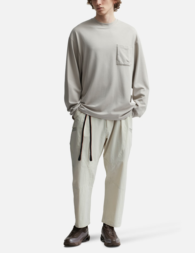 Shop Goopimade ® “g_model-01” 3d Long Sleeve Pocket T-shirt In Beige