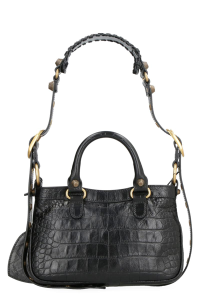 Shop Balenciaga Neo Cagole S Leather Bag In Black