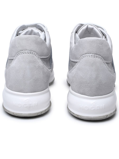 Shop Hogan Grey Suede Blend Sneakers