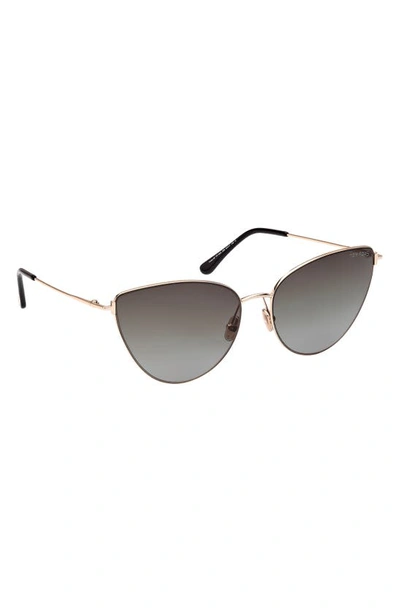 Shop Tom Ford Anais 62mm Cat Eye Sunglasses In Shiny Rose Gold/ Smoke