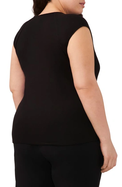 Halogen Twist Neck T-shirt In Rich Black
