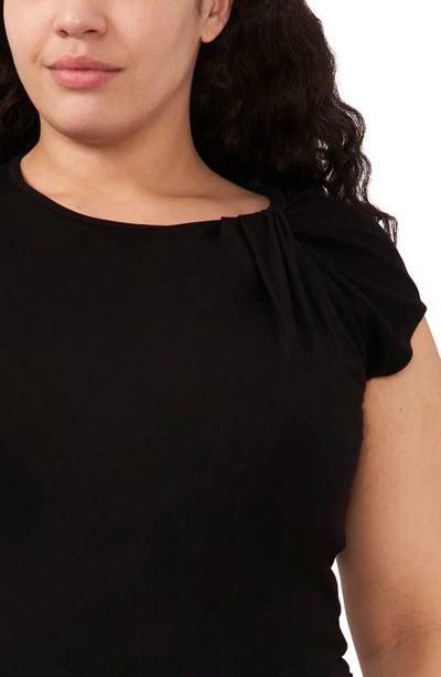Halogen Twist Neck T-shirt In Rich Black