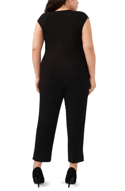 Halogen Twist Neck T-shirt In Rich Black