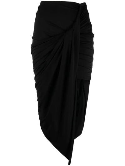 Shop Mugler Women Draped Skirt In 1999 Black