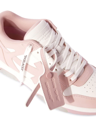 Shop Off-white Women Out Of Office Calf Leather Sneakers In 0130 White Pink