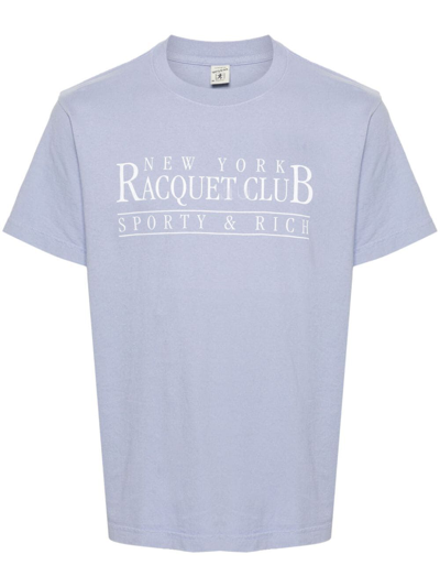 Shop Sporty &amp; Rich Ny Racquet Club T Shirt In Pink & Purple