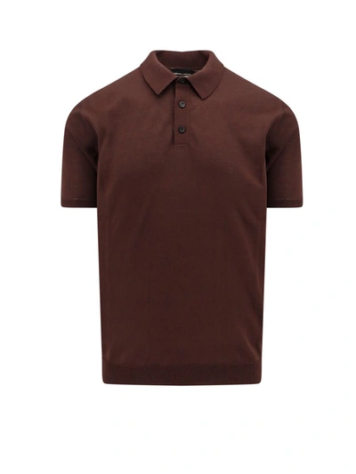 Shop Roberto Collina Polo Shirt In Brown
