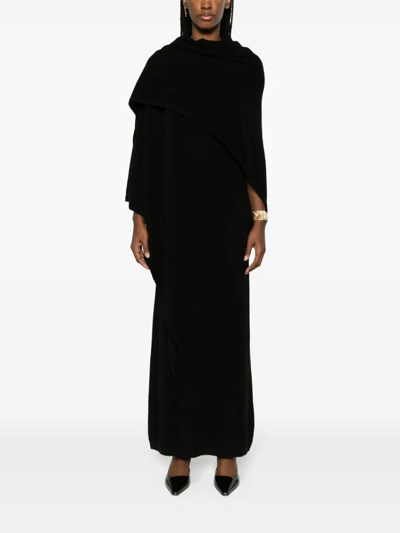 Shop Totême Toteme Women Cashmere Shawl Dress In 001 Black