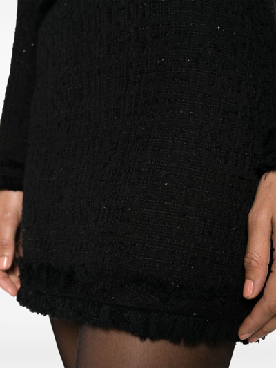 Shop Versace Women Skirt Cotton Mix Summer Tweed Fabric In 1b000 Black