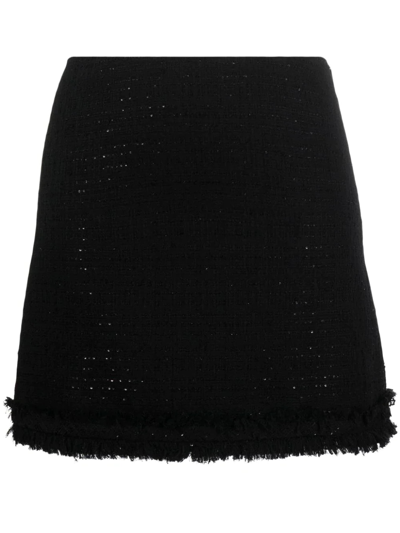 Shop Versace Women Skirt Cotton Mix Summer Tweed Fabric In 1b000 Black