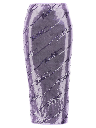 Shop Rotate Birger Christensen Rotate Sequin Embellished Midi Skirt In Purple