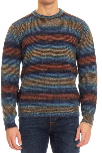 Shop Roberto Collina Striped Crewneck Sweater In Multi