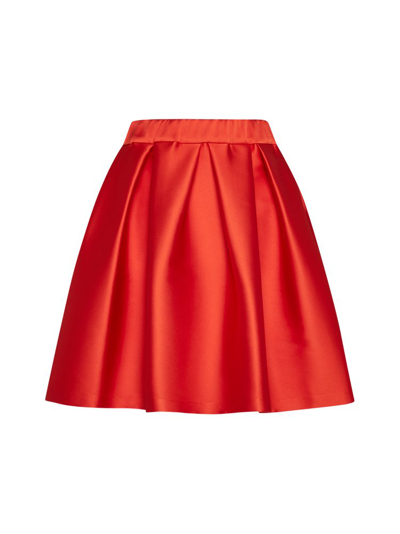 Shop P.a.r.o.s.h . Elastic Waist Flared Mini Skirt In Orange