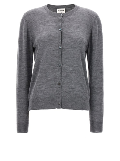 Shop P.a.r.o.s.h . Crewneck Knitted Cardigan In Grey