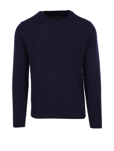Shop Roberto Collina Crewneck Knit Sweater In Blue