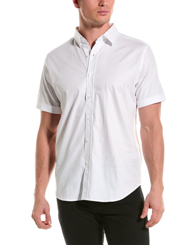 Shop Robert Graham Diamond Bar Tailored Fit Woven Shirt In White