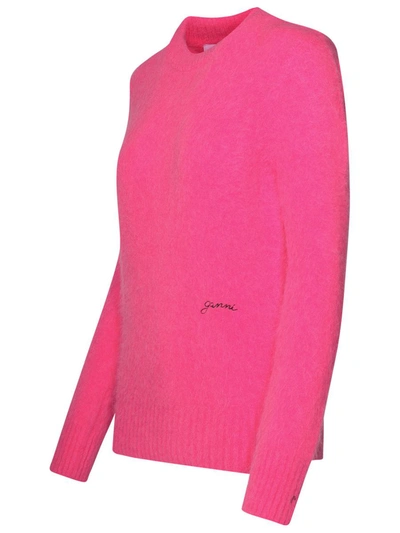 Shop Ganni Fuchsia Alpaca Blend Sweater In Fucsia