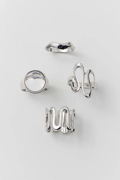 Shop Urban Outfitters Zuri Modern Ring Set In Silver, Women's At