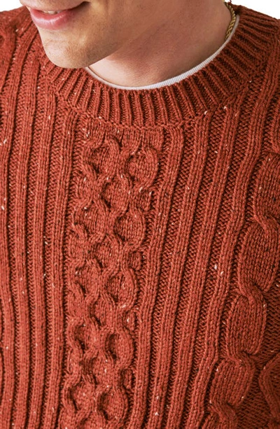 Shop Lucky Brand Mixed Stitch Crewneck Sweater In Terracotta