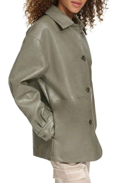 Shop Levi's Oversize Faux Leather Relaxed Jacket In Sage