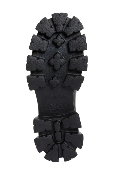 Prada Double Chocolate Triangle Logo Loafers In Nero