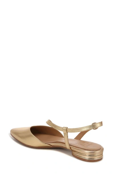 Shop Naturalizer Hawaii Pointed Toe Slingback Flat In Dark Gold Leather