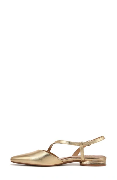 Shop Naturalizer Hawaii Pointed Toe Slingback Flat In Dark Gold Leather