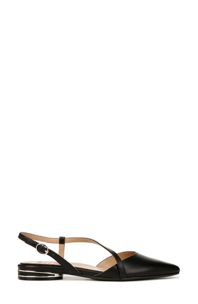 Shop Naturalizer Hawaii Pointed Toe Slingback Flat In Black Leather