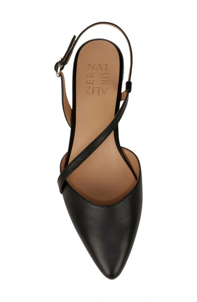Naturalizer Hawaii Womens Leather Pointed Toe Slingbacks In Black Leather