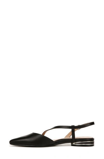 Naturalizer Hawaii Womens Leather Pointed Toe Slingbacks In Black Leather