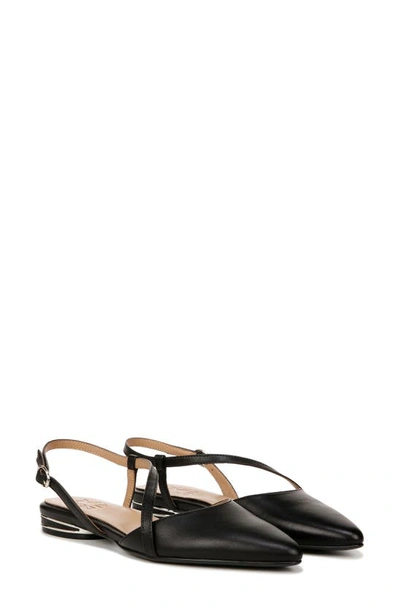 Shop Naturalizer Hawaii Pointed Toe Slingback Flat In Black Leather