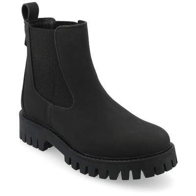 Journee Collection Medium And Wide Width Womens Alara Chelsea Pull On Bootie In Black