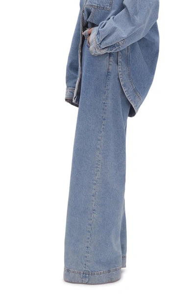 Shop Aje Attraction Wide Leg Jeans In Coastal Blue