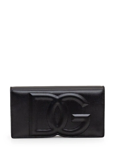 Shop Dolce & Gabbana Cell Phone Holder With Logo In Black