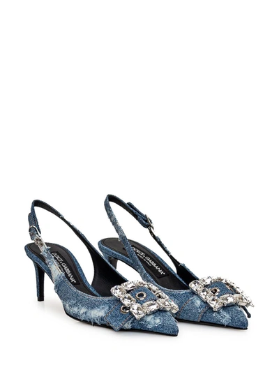 Shop Dolce & Gabbana Slingback In Denim In Blue