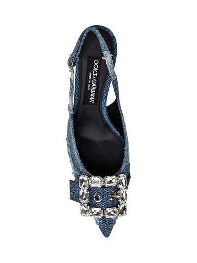Shop Dolce & Gabbana Slingback In Denim In Blue