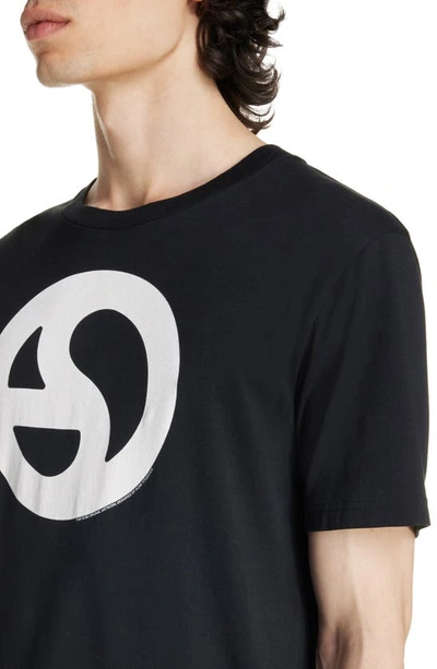 Shop Acne Studios Warped Logo Cotton Graphic T-shirt In Black
