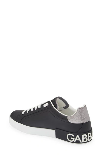 Shop Dolce & Gabbana Portofino Sneaker In 8b979 Black/ Silver