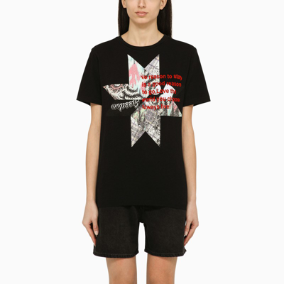 Shop Isabel Marant Étoile | Black Cotton T-shirt With Print