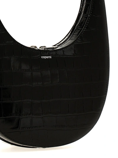 Shop Coperni Croco Swipe Bag Crossbody Bags Black