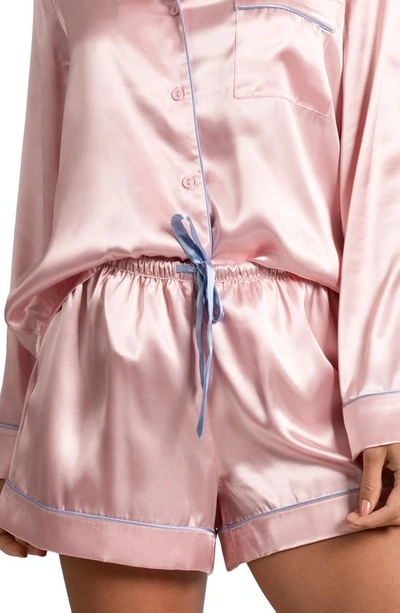 Shop In Bloom By Jonquil Satin Short Pajamas In Pink