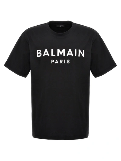 Shop Balmain Logo Print T-shirt White/black