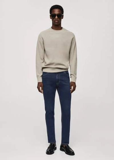 Shop Mango Man Slim Fit Ultra Soft Touch Patrick Jeans Dark Blue