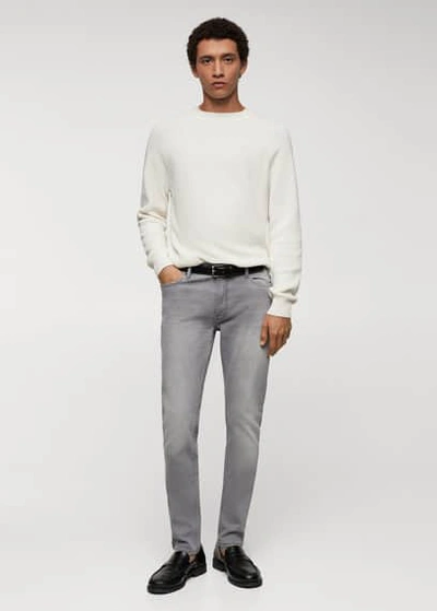 Shop Mango Man Jude Skinny-fit Jeans Denim Grey