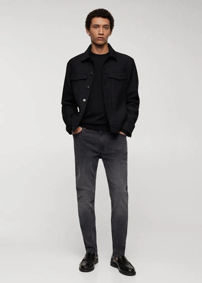 Shop Mango Man Jude Skinny-fit Jeans Open Grey