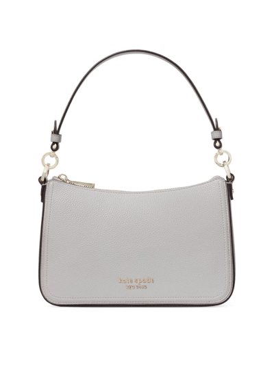 Shop Kate Spade Women's Hudson Pebbled Leather Crossbody Bag In Platinum Grey