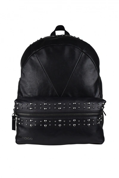 Shop Jimmy Choo Luxury Backpack   Wilmer  Black Studded Backpack