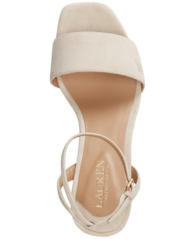 Shop Lauren Ralph Lauren Women's Katherine Ankle-strap Wedge Sandals In Indigo Sail