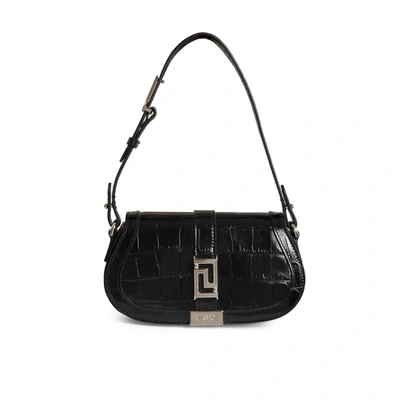 Shop Versace Greca Goddess Bag In Black