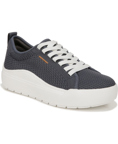 Shop Dr. Scholl's Women's Time Off Knit Platform Sneakers In Oxide Blue Knit Fabric
